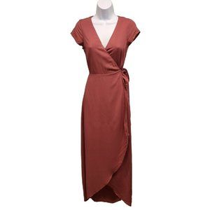 L* Space Goa Wrap Maxi Dress Womens Size XS  Red Currant Relaxed Casual
